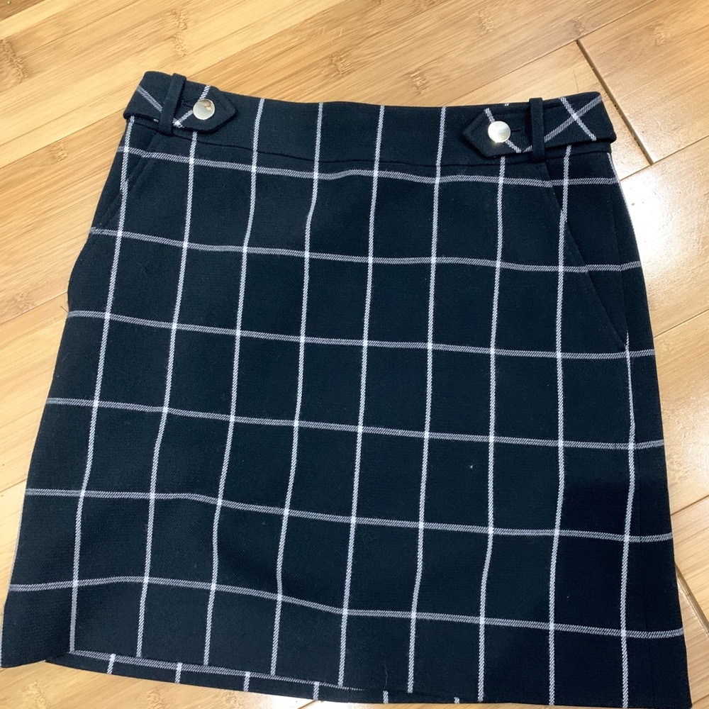 Loft black grid skirt